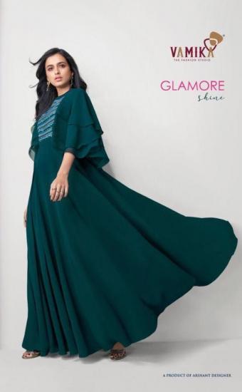 Vamika Glamore Shine Georgette Party wear Gown wholesale Price