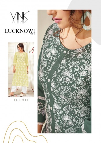 Vink Lucknowi vol 3 kurtis with palazzo wholesaler