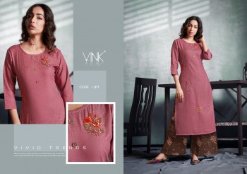 Vink Radiance cotton linen kurtis with palazzo catalog wholesaler