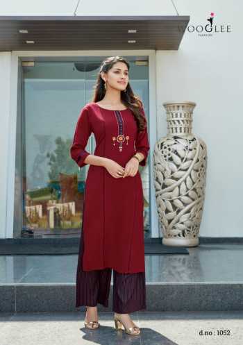 Woogle Celebration vol 8 Rayon kurtis with palazzo wholesaler