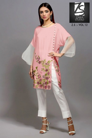 Zara Studio vol 12 Western Kurtis with pent wholesaler