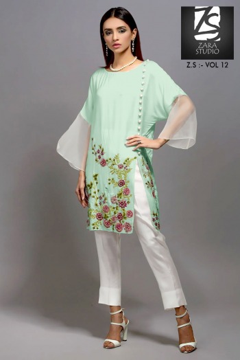 Zara Studio vol 12 Western Kurtis with pent wholesaler