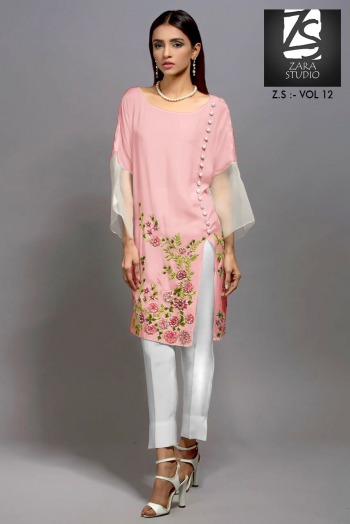 Zara Studio vol 12 Western Kurtis with pent wholesaler