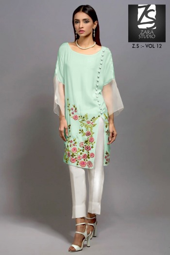 Zara Studio vol 12 Western Kurtis with pent wholesaler