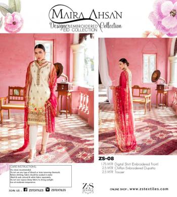 ZS textile Maira Ahsan Embroidered Collection pakistani Suits