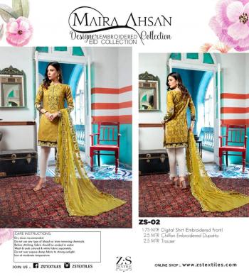 ZS textile Maira Ahsan Embroidered Collection pakistani Suits