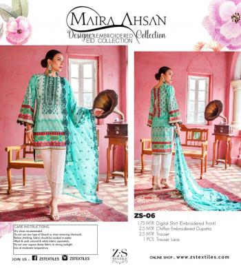 ZS textile Maira Ahsan Embroidered Collection pakistani Suits