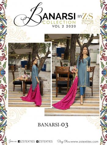 ZS textile Sahil Banarasi vol 2 Lawn Pakistani Suits