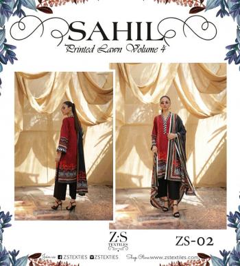 ZS textile Sahil Printed Lawn vol 4 Pakistani Suits