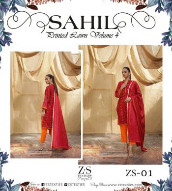 ZS textile Sahil Printed Lawn vol 4 Pakistani Suits