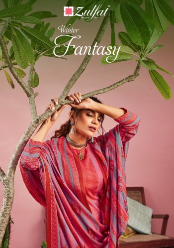 Zulfat Winter Fantasy Pashmina Winter Salwar Kameez wholesaler