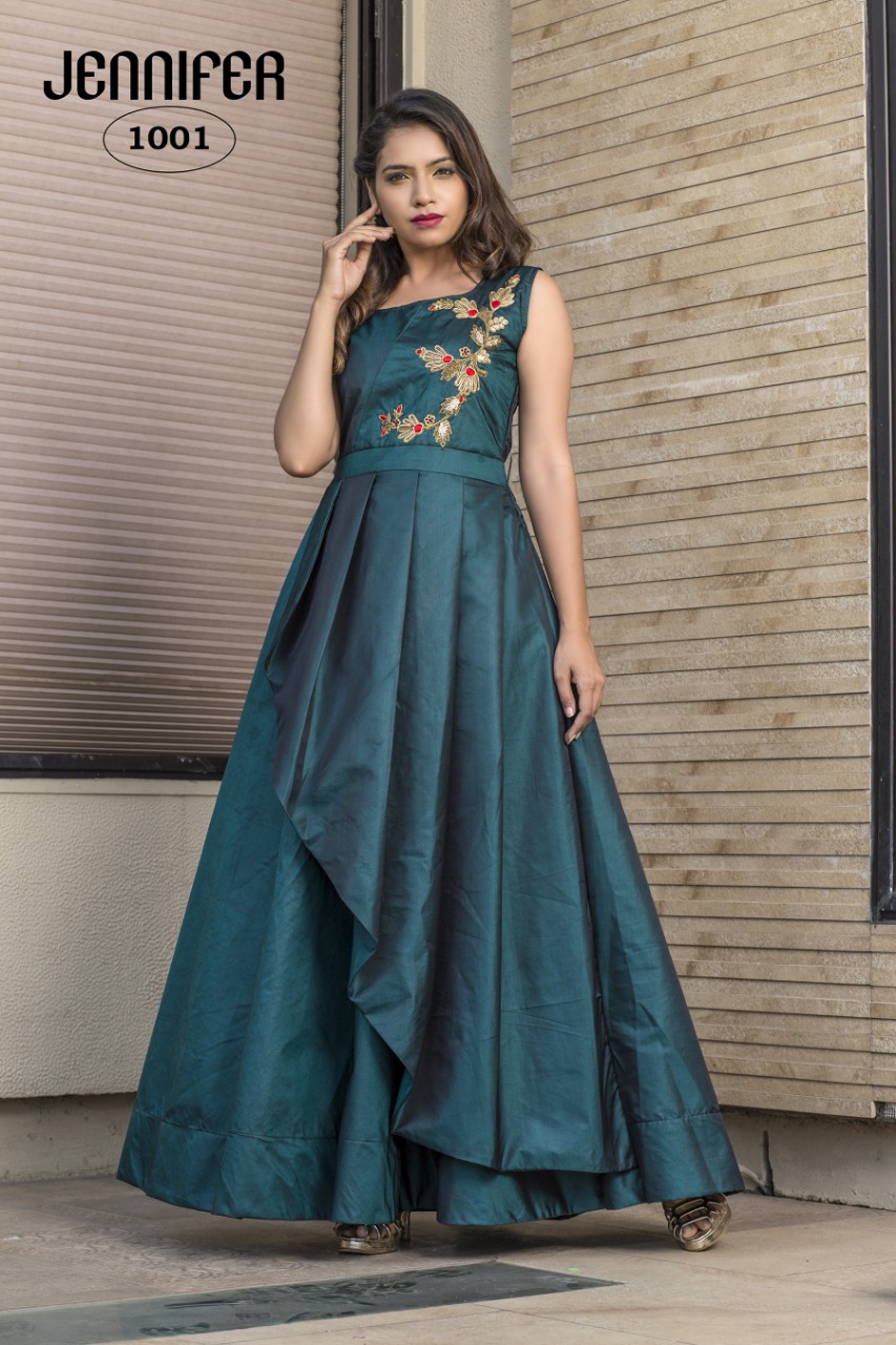 silk indo western gown