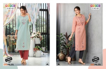 100 miles Colors Combo kurtis with pant catalog wholesaler