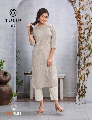 100 Miles Tulip Cotton Kurtis with pant wholesaler