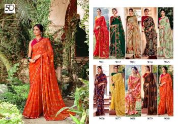 5D Designer kia Chiffon Saree buy wholesale Price