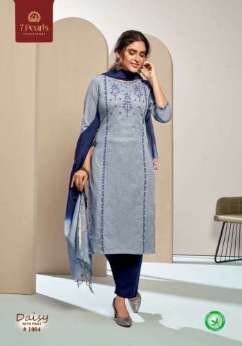 7 Pearl Daisy Cotton kurtis with Pant and Dupatta