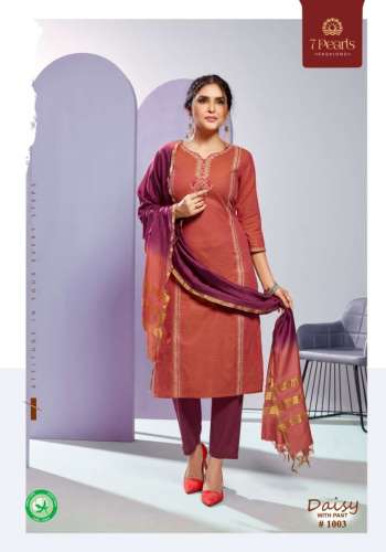 7 Pearl Daisy Cotton kurtis with Pant and Dupatta