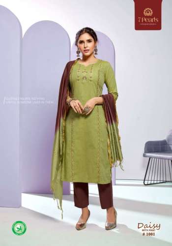 7 Pearl Daisy Cotton kurtis with Pant and Dupatta