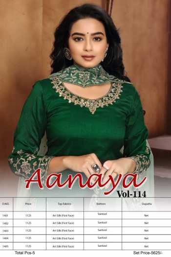 Aanaya vol 114 Art Silk Salwar Kameez wholesaler