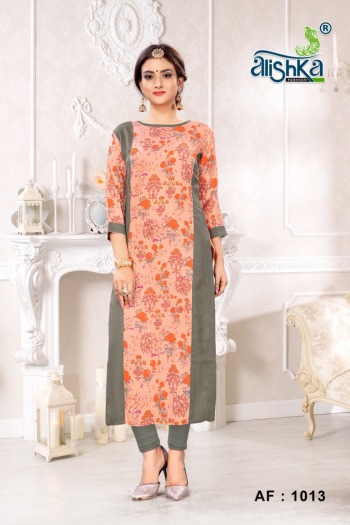 Alishka Fashion Happy Rayon kurtis catalog wholesaler