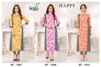 Alishka Fashion Happy Rayon kurtis catalog wholesaler