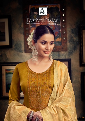 Alok Suits Festive Fusion Jam Cotton salwar Kameez