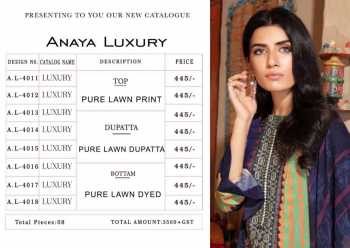 Anaya Luxury lawn pakistani dress catalog wholesaler