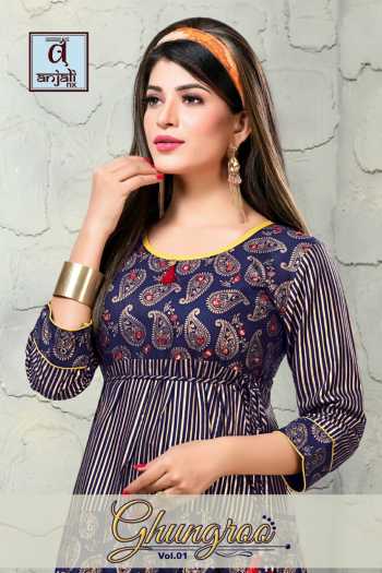 Anhali Nx Ghungroo vol 1 Rayon Anarkali kurtis