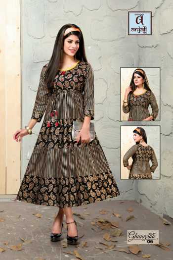 Anhali Nx Ghungroo vol 1 Rayon Anarkali kurtis