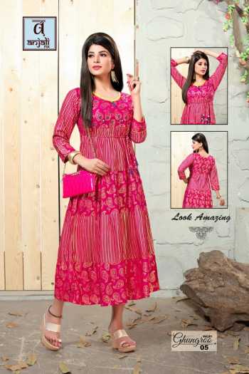 Anhali Nx Ghungroo vol 1 Rayon Anarkali kurtis