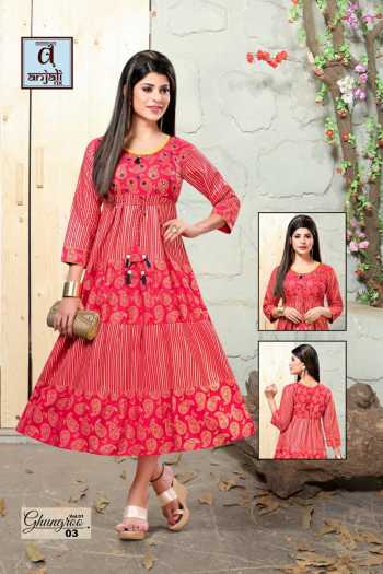 Anhali Nx Ghungroo vol 1 Rayon Anarkali kurtis