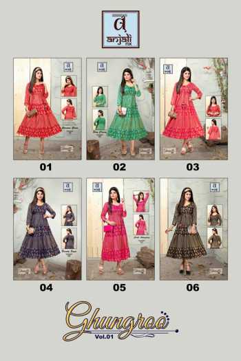 Anhali Nx Ghungroo vol 1 Rayon Anarkali kurtis