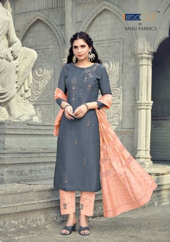 Anju-fabric-Nakhrali-vol-2-kurtis-with-Pant-and-Dupatta-catalog-4