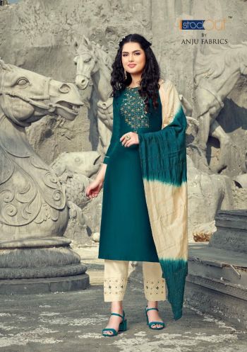 Anju-fabric-Nakhrali-vol-2-kurtis-with-Pant-and-Dupatta-catalog-7