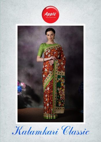 Apple Kalamkari Classic manipuri Saree catalog wholesaler