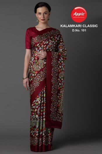 Apple Kalamkari Classic manipuri Saree catalog wholesaler