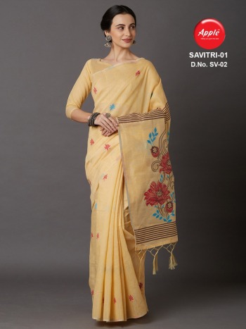 Apple Savitri vol 1 and 2 Cotton Silk Saree buy wholesale Price