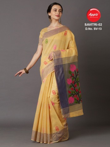 Apple Savitri vol 1 and 2 Cotton Silk Saree buy wholesale Price