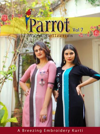 Aradhna Parrot vol 7 Rayon kurtis catalog wholesaler