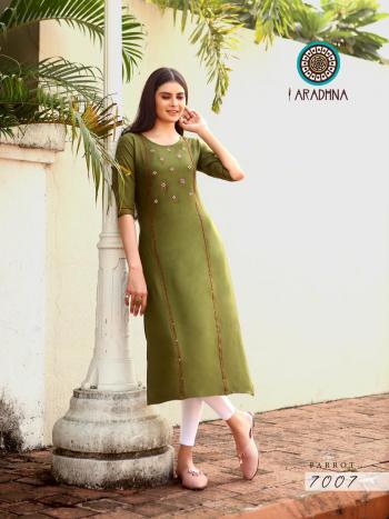 Aradhna Parrot vol 7 Rayon kurtis catalog wholesaler