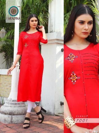 Aradhna Parrot vol 7 Rayon kurtis catalog wholesaler