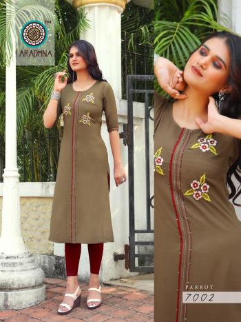 Aradhna Parrot vol 7 Rayon kurtis catalog wholesaler