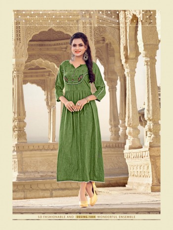 Art Riddhs Rayon hand work Kurtis Wholesaler