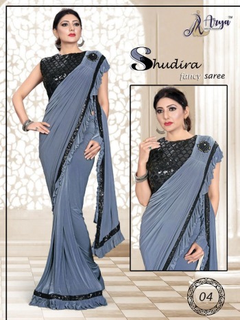 Arya Shudira Lycra Ruffle Saree wholesaler