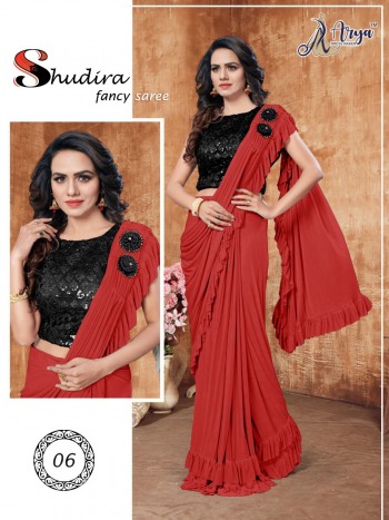 Arya Shudira Lycra Ruffle Saree wholesaler