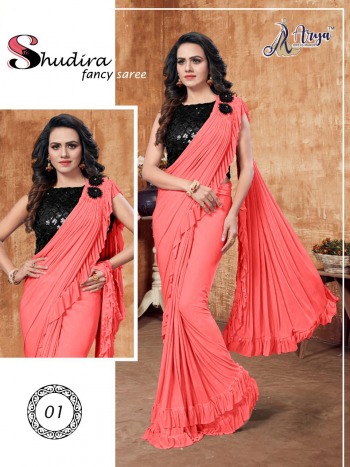 Arya Shudira Lycra Ruffle Saree wholesaler