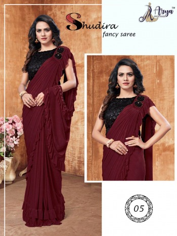 Arya Shudira Lycra Ruffle Saree wholesaler