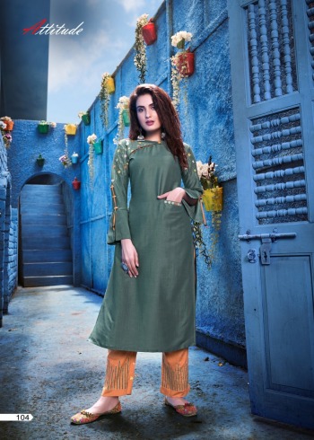 Attitude Show me Soft Silk kurtis with pant wholesaler