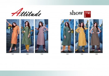 Attitude Show me Soft Silk kurtis with pant wholesaler