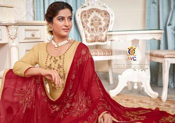 AVC Surbhi Hand work Churidar Dres material catalog